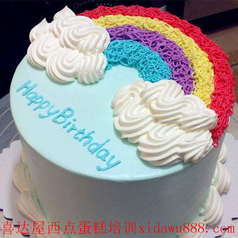 喜达屋常熟蛋糕培训款式3 彩虹生日蛋糕培训